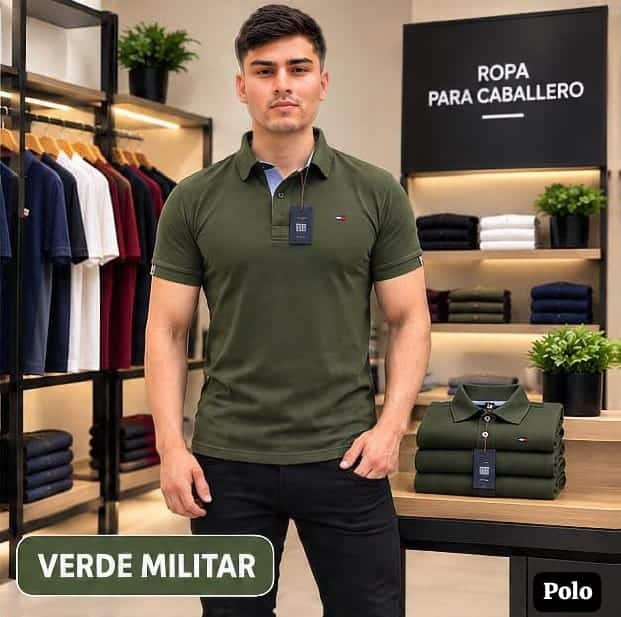 Playera tipo polo color verde militar