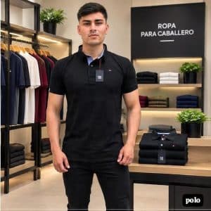 Playera tipo polo color negra
