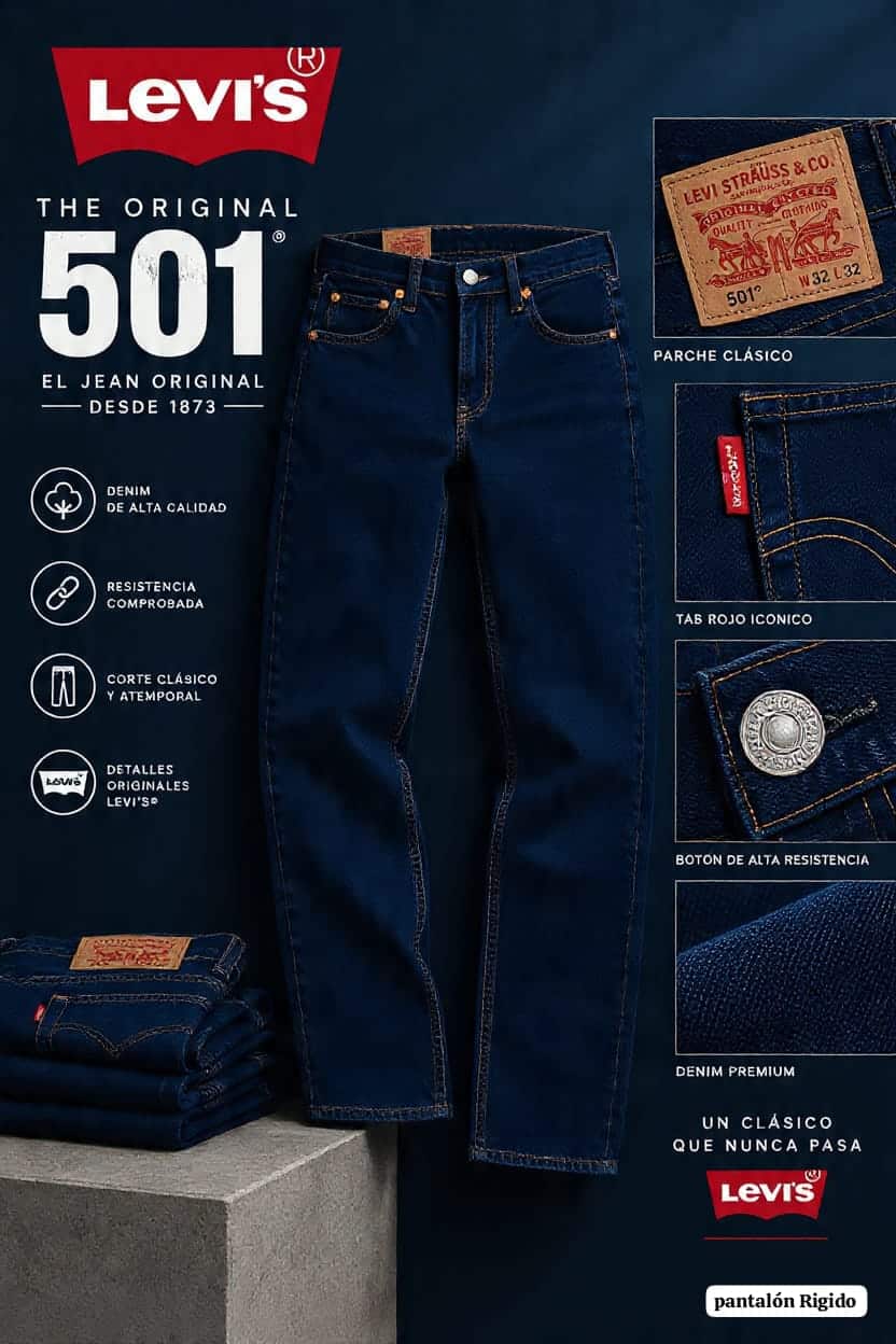 Pantalon caballero estilo 501 Azul oscuro